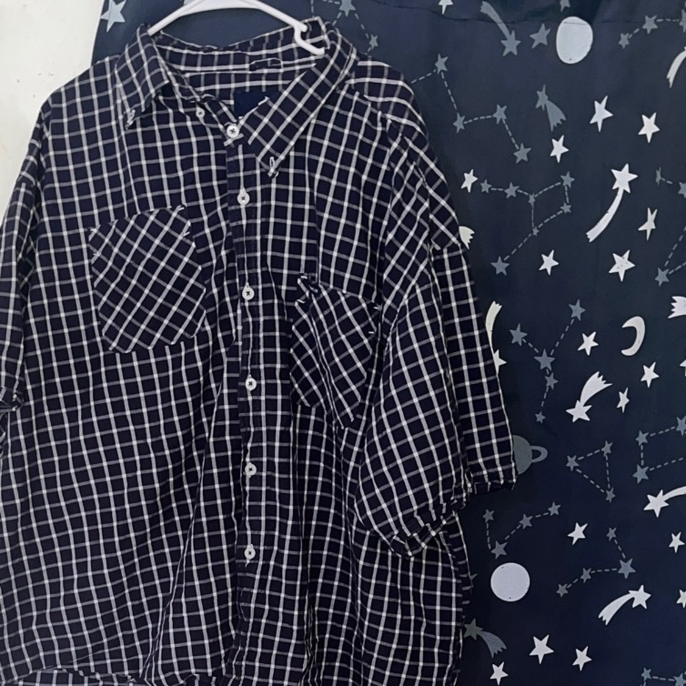 Rocawear Black and White Checkered Casual Button Down Shirt